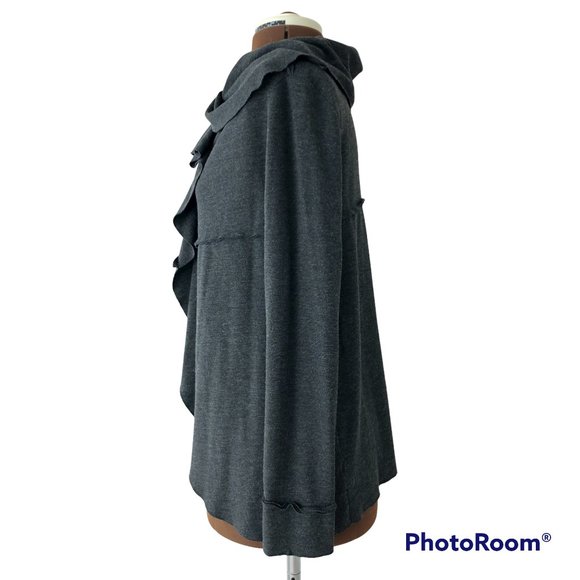 Grey Empire Waist Ruffled Cardigan - Picture 4 of 8